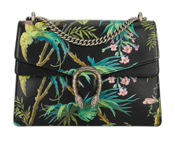 Tropical Print Dionysus, Leather, Black/Green, 400235 498879, DB, 3*